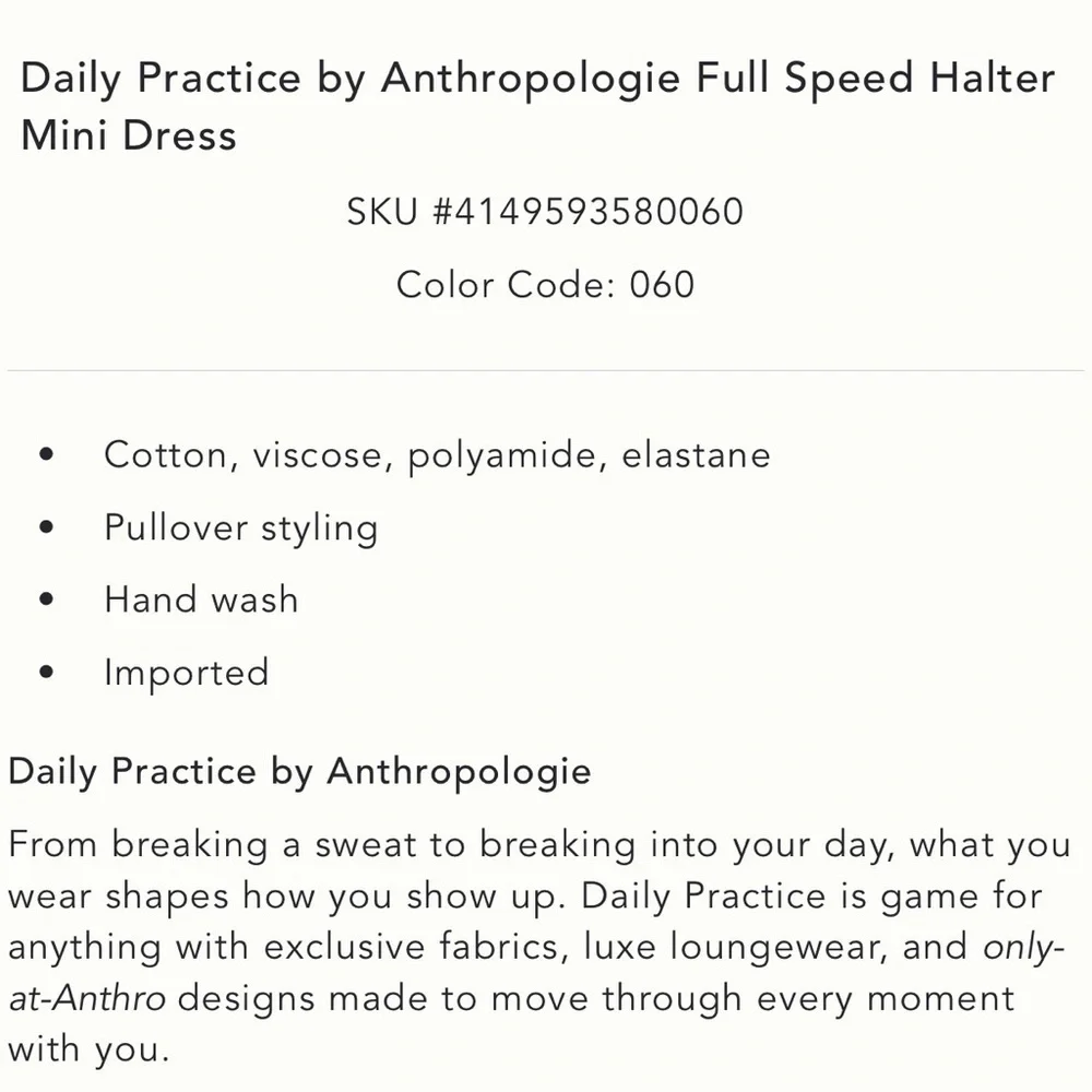 NWT new medium Anthropologie daily practice full speed halter dress knit red